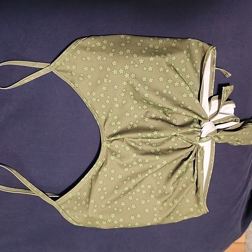 Kortni Jeane Green Crop Tie-Front Tank Top